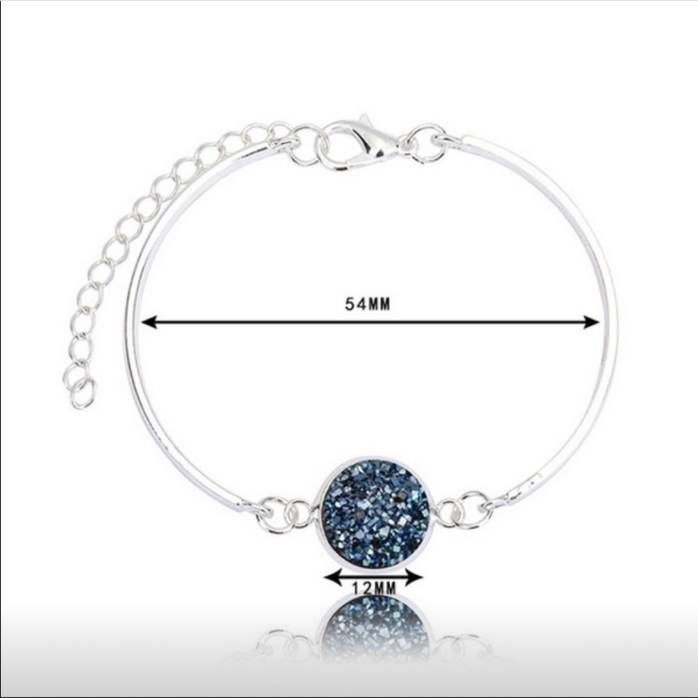 NWT Druzy Quartz Champagne Silver Bracelet - Picture 4 of 4